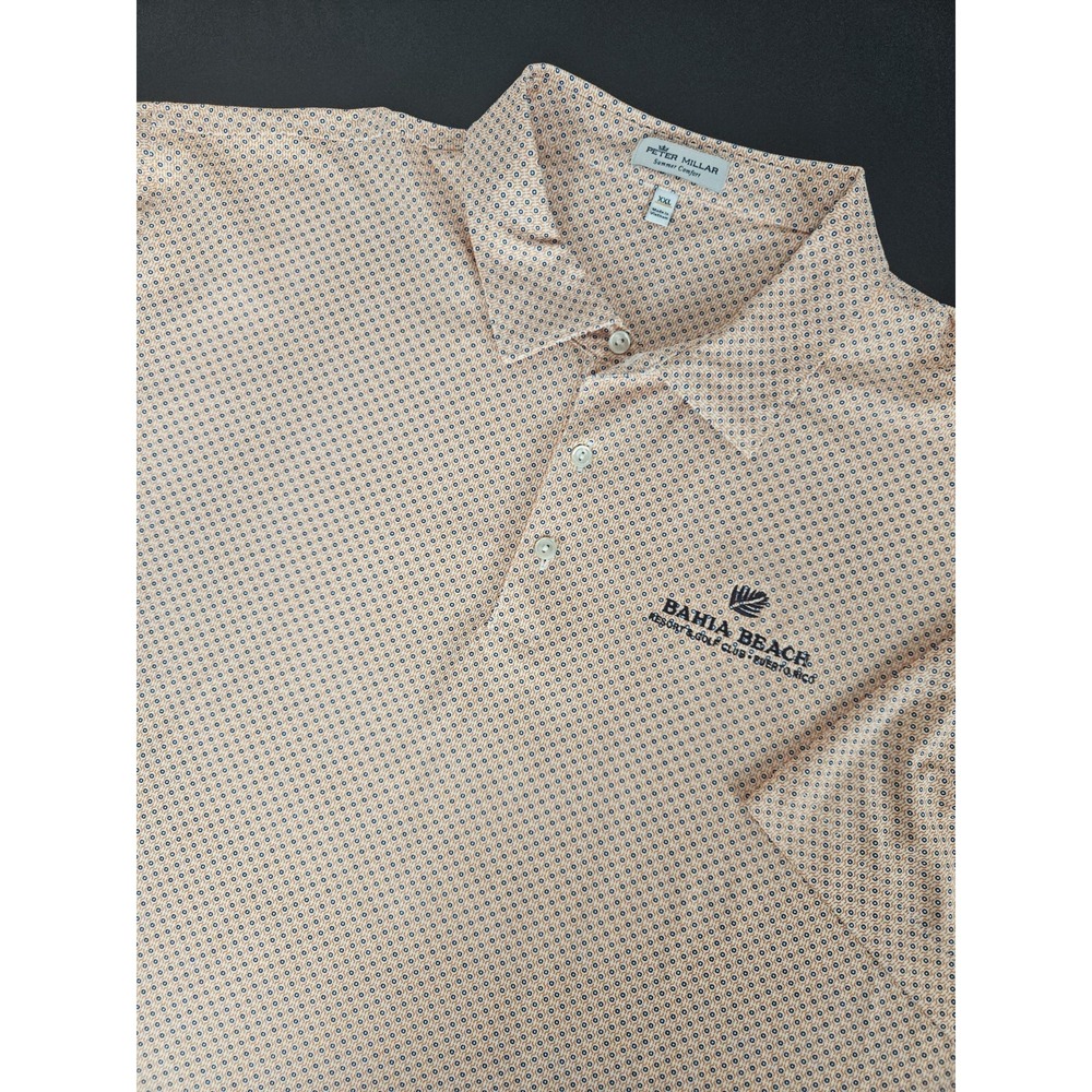 Peter Millar Men's Summer Comfort Geometric AOP Golf Polo Shirt 2XL